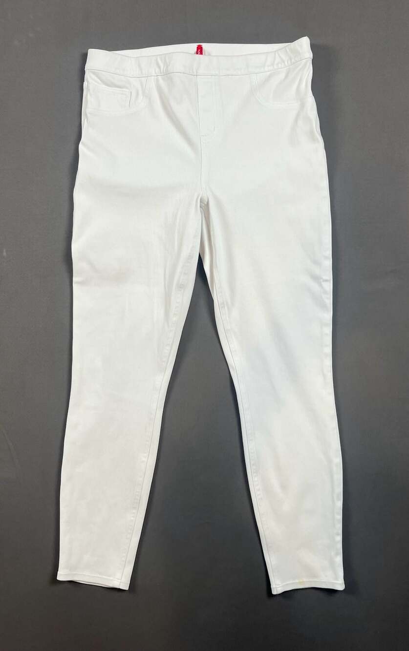 SPANX Ankle Skinny Jeans Size XL White Pull-On